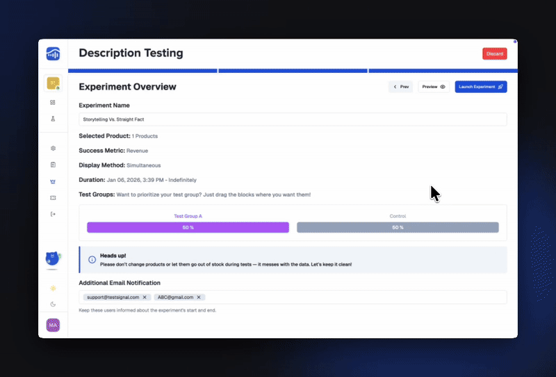 Add Notification Emails