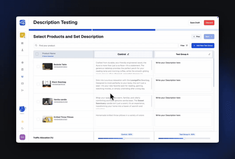 Select Products & Variants