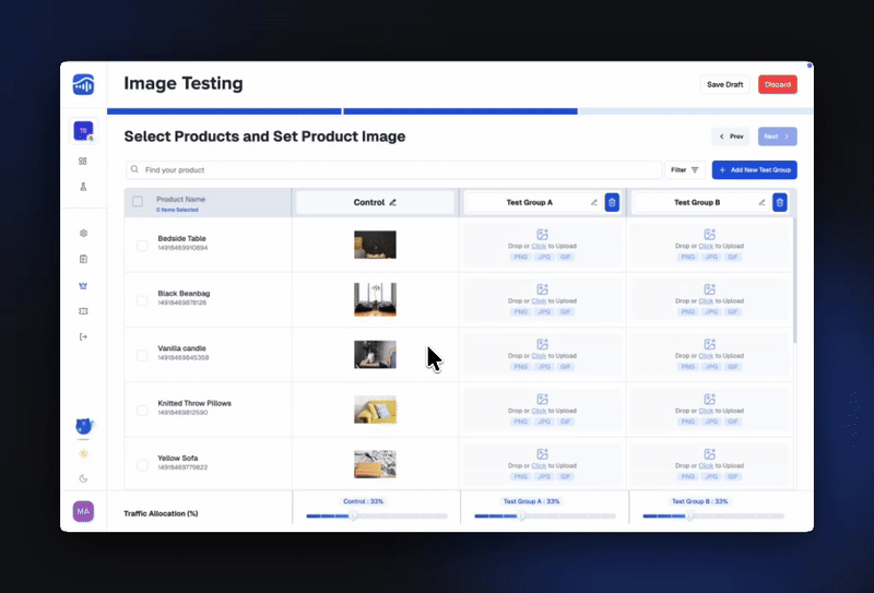 Set Selected Product Images (For each group)